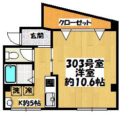 I・LIBRE(1K/3階)の間取り写真