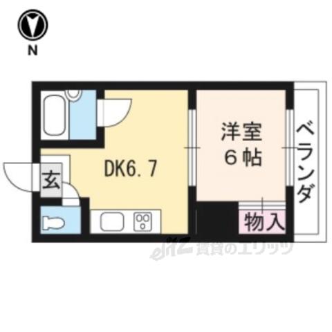 パパス永楽(1DK/3階)の間取り写真
