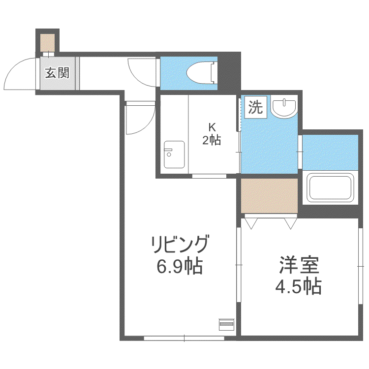 エスポワール福住(1LDK/3階)の間取り写真