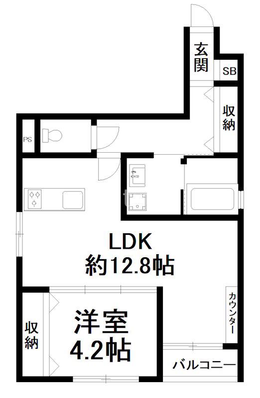 アネックスII番館(1LDK/3階)の間取り写真