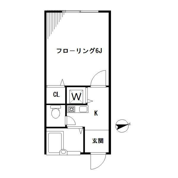 ヒットルーム品川(1K/2階)の間取り写真