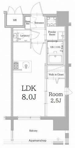 新品きマンション港2(1LDK/10階)の間取り写真