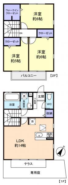 オンディーナ(3LDK/1階)の間取り写真