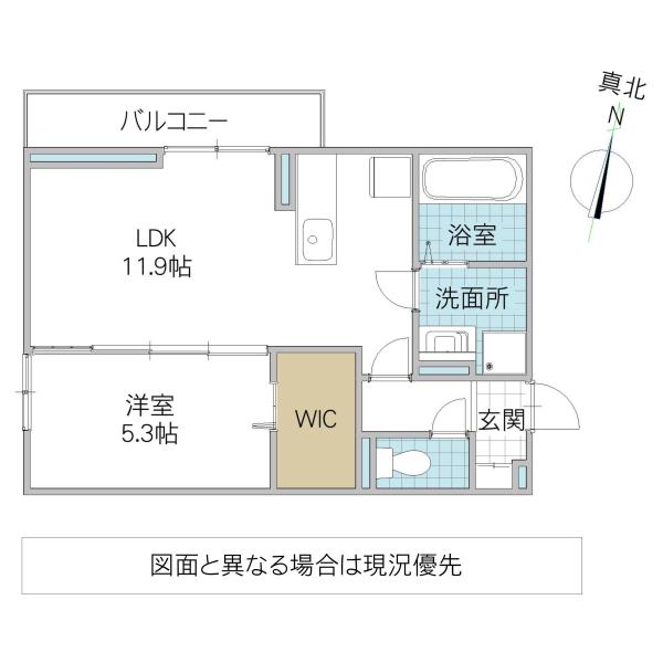 PALAST(1LDK/3階)の間取り写真