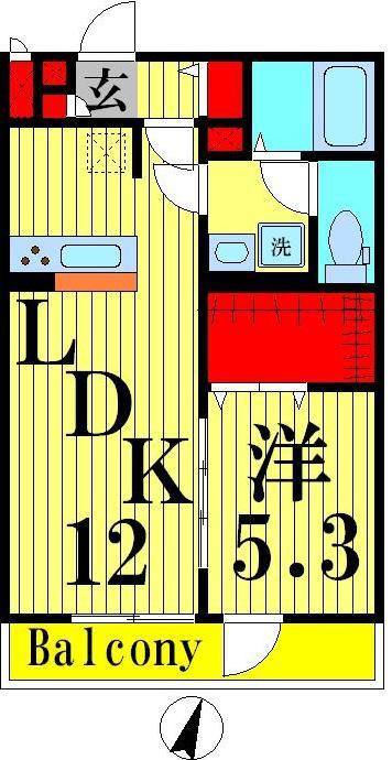 リブリ・クレラーレ(1LDK/2階)の間取り写真