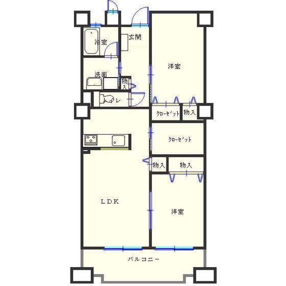 グライス武藤(2LDK/1階)の間取り写真