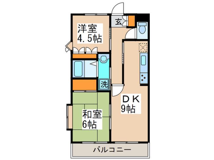 エトワール(2DK/3階)の間取り写真