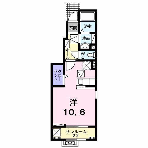 サンパレス平島(ワンルーム/1階)の間取り写真