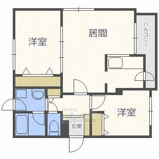 センティード北郷(2LDK/2階)の間取り写真