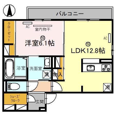 アルカンシエル(1LDK/2階)の間取り写真