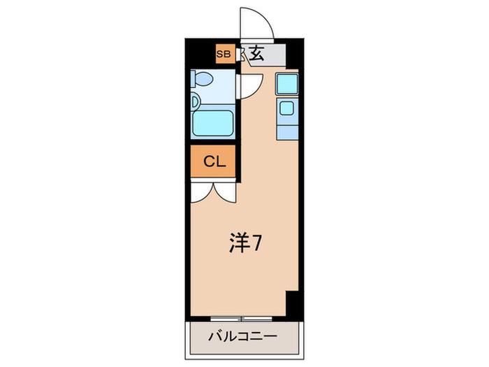 ハマコーポ(ワンルーム/4階)の間取り写真