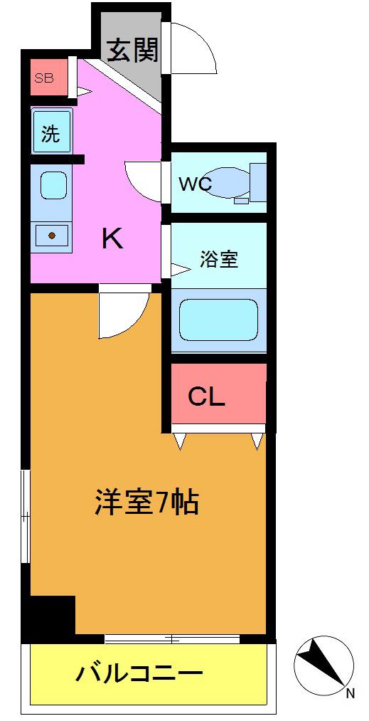 プライムアーバン葛西(1K/8階)の間取り写真