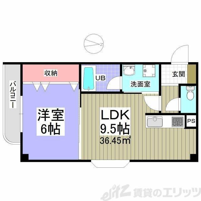 メゾンリュートII番館(1LDK/3階)の間取り写真