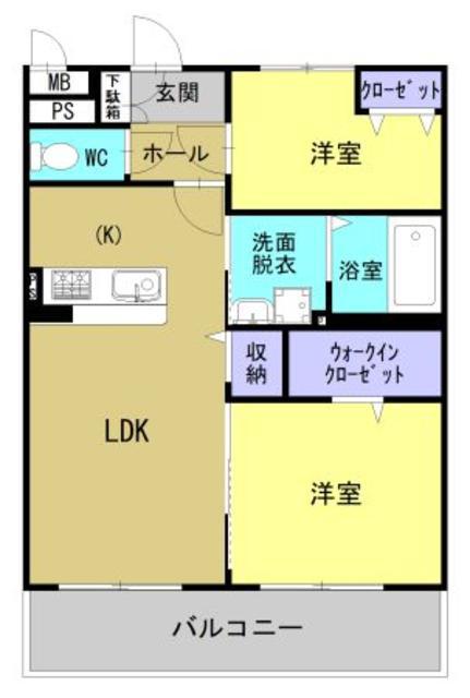 クレリア嬉野(2LDK/1階)の間取り写真