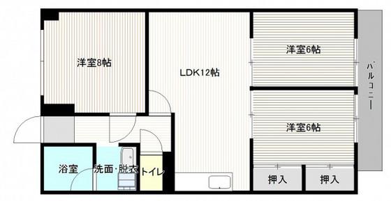 上東雲サンシャインビル(3LDK/2階)の間取り写真