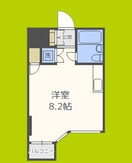 ライオンズマンション南方(ワンルーム/4階)の間取り写真