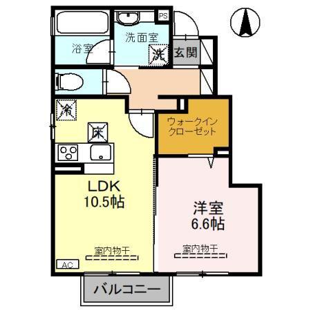 トレジャー・ライト(1LDK/1階)の間取り写真