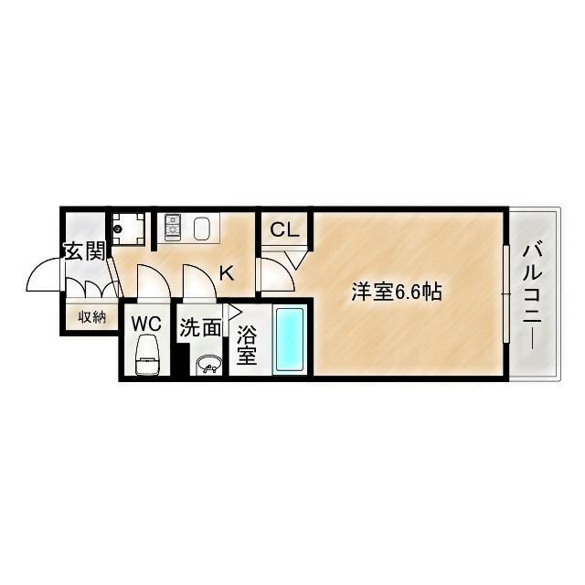ファステート都島テーラー(1K/8階)の間取り写真