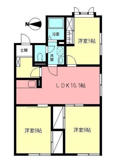 グレイスコートA(3LDK/1階)の間取り写真