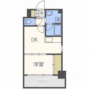 ルネッサンス21 別府(1DK/3階)の間取り写真