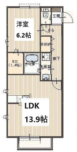 エルメゾンSUWA(1LDK/2階)の間取り写真