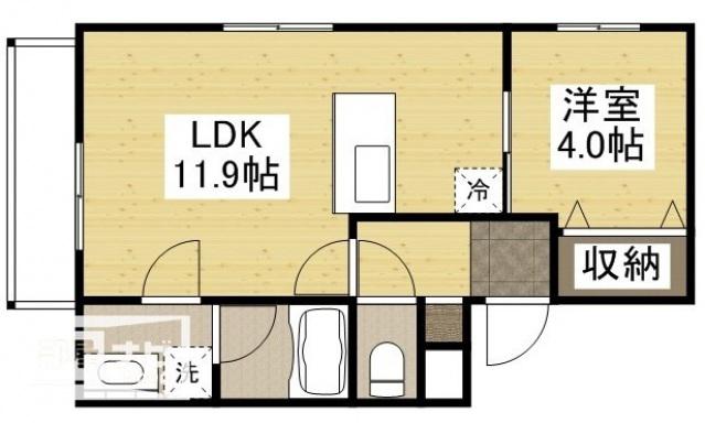 ミモザヒルズ大雲寺(1LDK/8階)の間取り写真