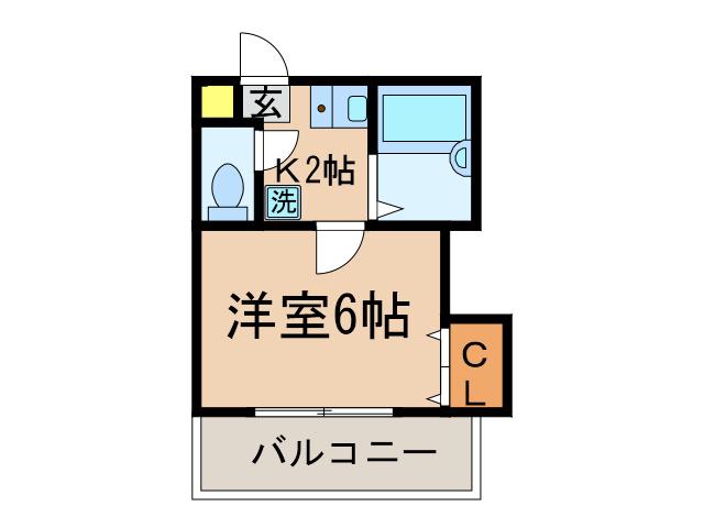 第56シンエイビル(1K/2階)の間取り写真