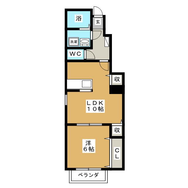 クレメント・ヒル(1LDK/1階)の間取り写真