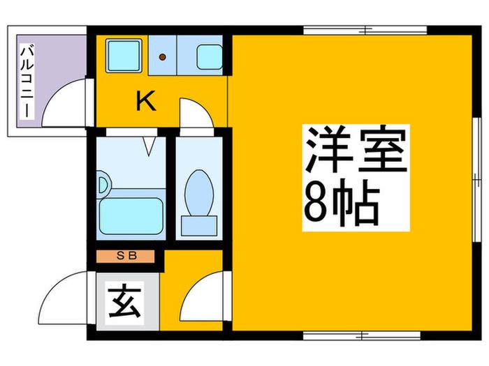 ラムセス西住之江(1K/2階)の間取り写真