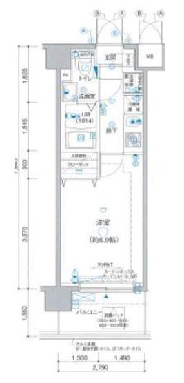 グランフォース西川口(1K/4階)の間取り写真