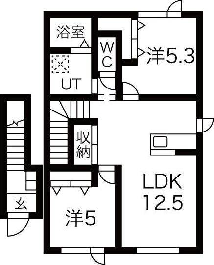 HOUSE83(2LDK/2階)の間取り写真