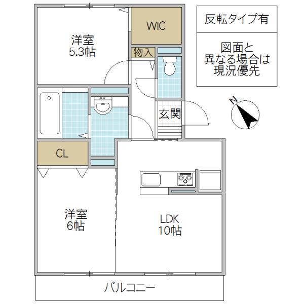 ライトパレスうずら野(2LDK/2階)の間取り写真