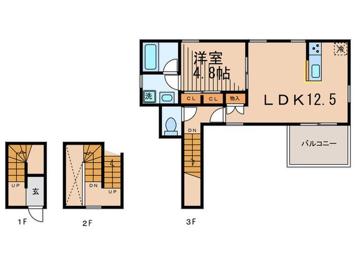 トリアーディ セレーネ亀戸(1LDK/3階)の間取り写真