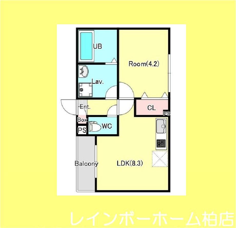 ジーメゾン鎌ケ谷シエル(1LDK/2階)の間取り写真
