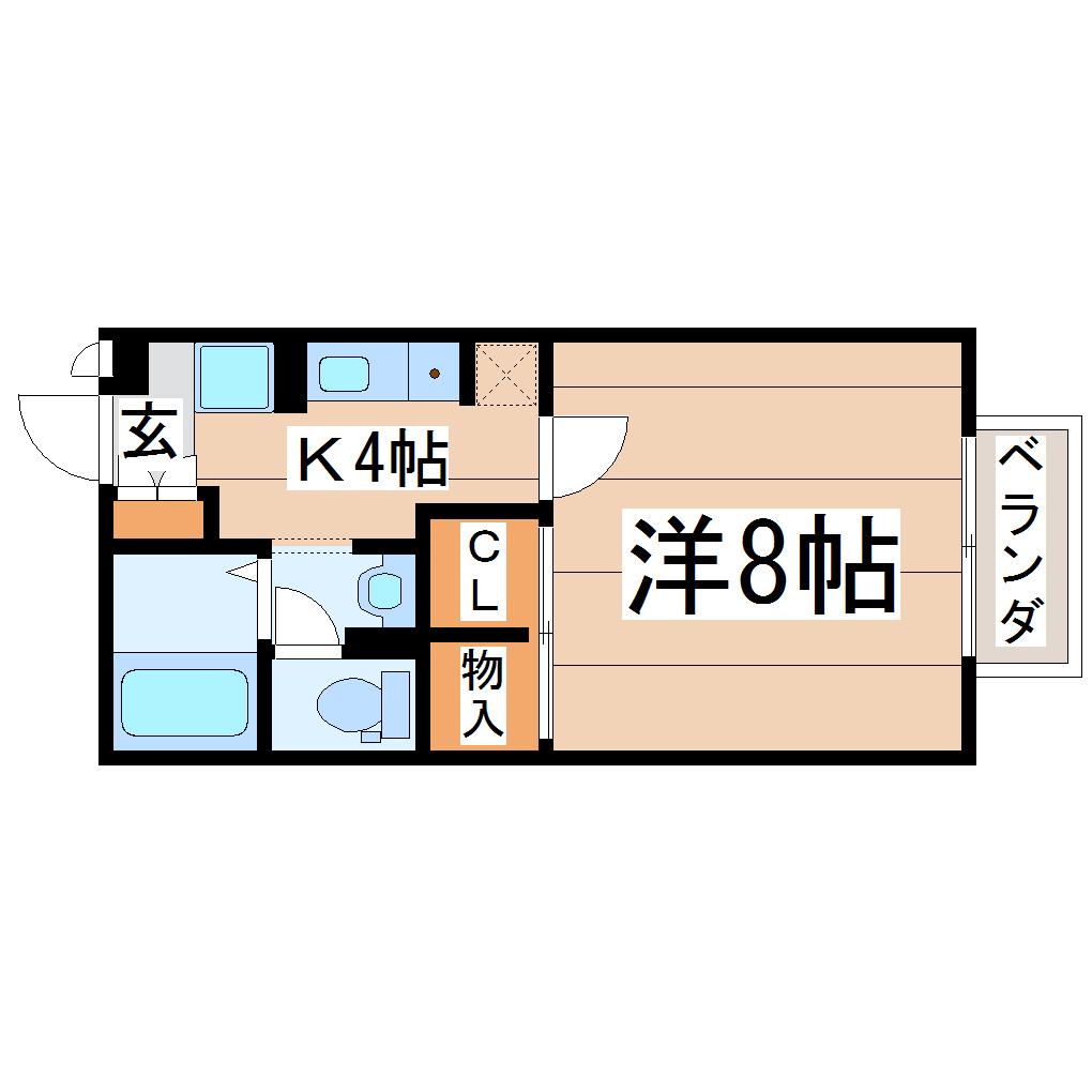 コンフォートASAKA(1K/2階)の間取り写真
