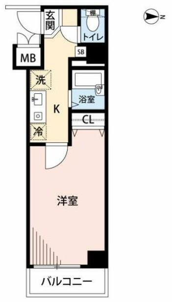 OLIO湯島(1K/4階)の間取り写真