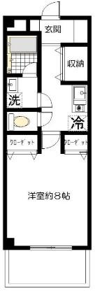 フェリーチェ学大T&(1K/3階)の間取り写真