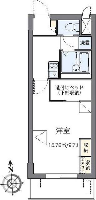 レオパレスパルコートC(1K/4階)の間取り写真