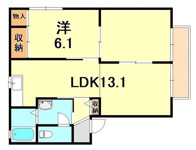 スカイヴィレッジ(2LDK/1階)の間取り写真