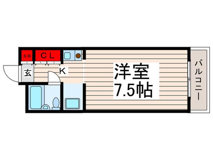 ユリーカ(1K/5階)の間取り写真