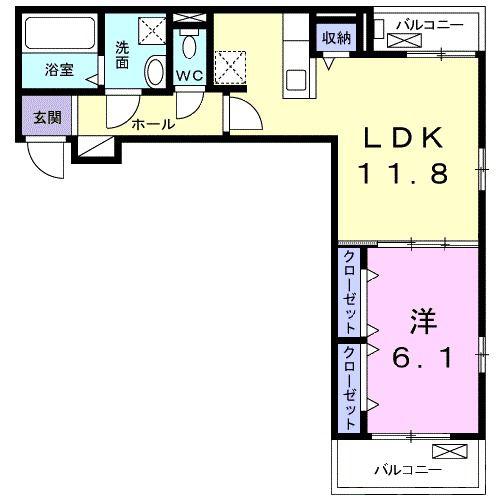 アビタシオン河瀬駅前(1LDK/3階)の間取り写真