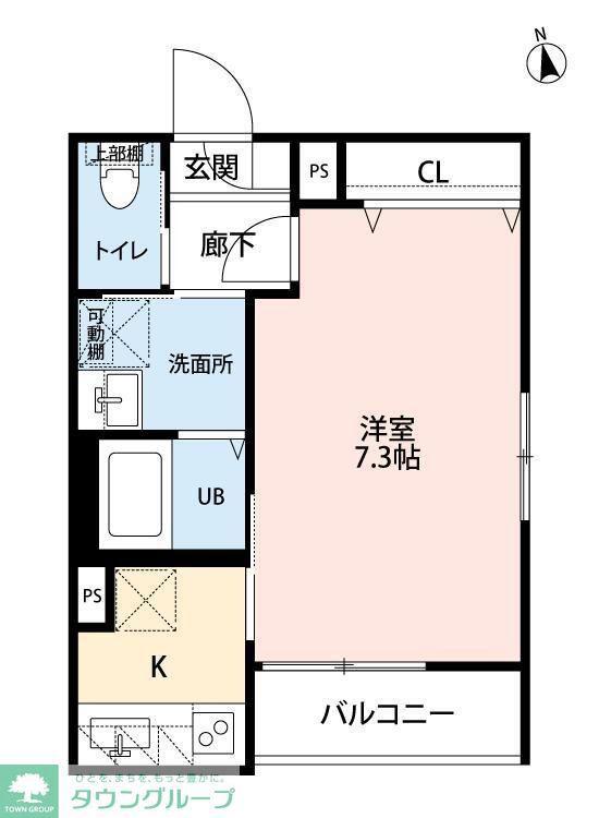 KISBIG市川(1K/2階)の間取り写真
