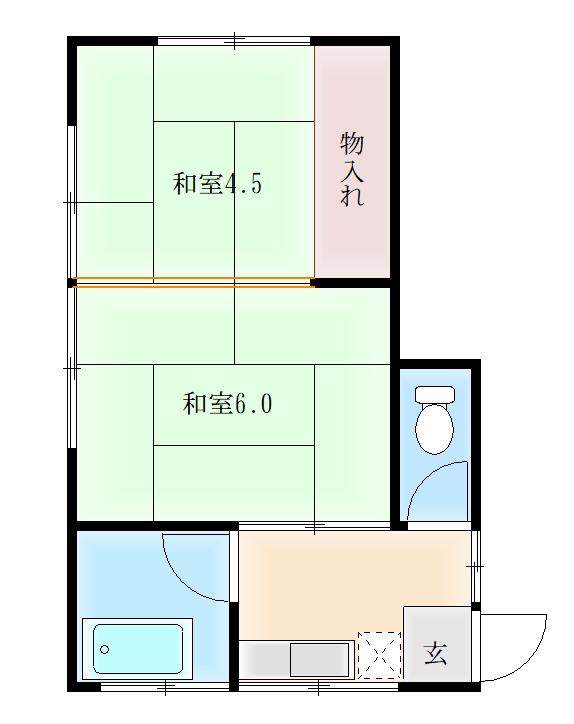 ベースST(2K/2階)の間取り写真