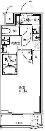 S-RESIDENCE両国PARK SIDE(1K/6階)の間取り写真