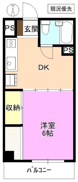 コーポBELL(1DK/2階)の間取り写真