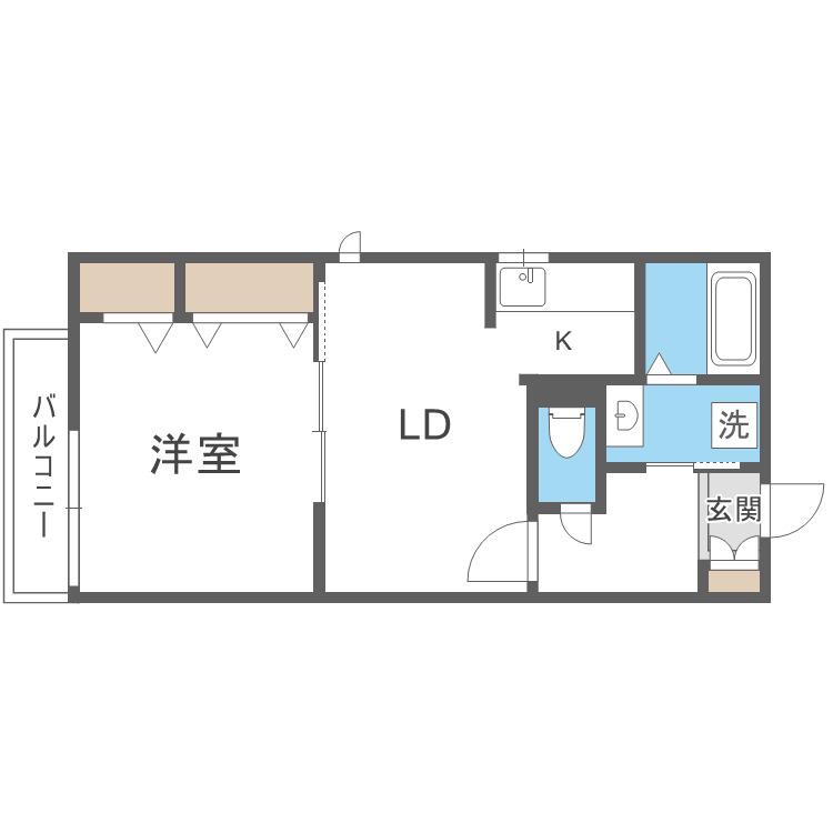 オリエンスタツミ(1LDK/2階)の間取り写真