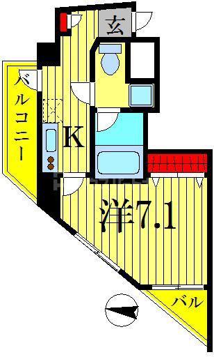 ライジングプレイス向島(1K/7階)の間取り写真