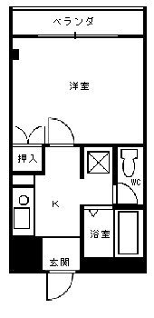 立川ビル(1K/4階)の間取り写真