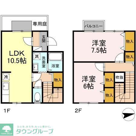 リースランド富士見IV(2LDK/1階)の間取り写真
