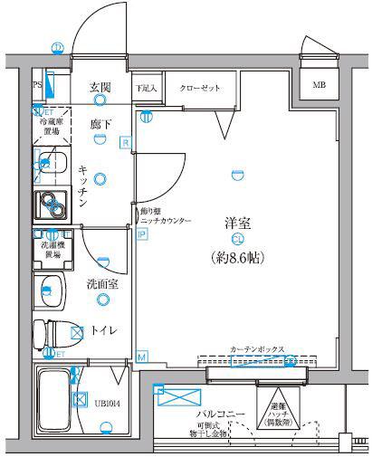 グランドエグザ親水公園I(1K/5階)の間取り写真